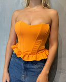 CROPPED CORSELET FEMININO LARANJA