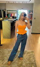 CROPPED CORSELET FEMININO LARANJA