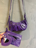 Bolsa feminina roxo baguette balenciaga