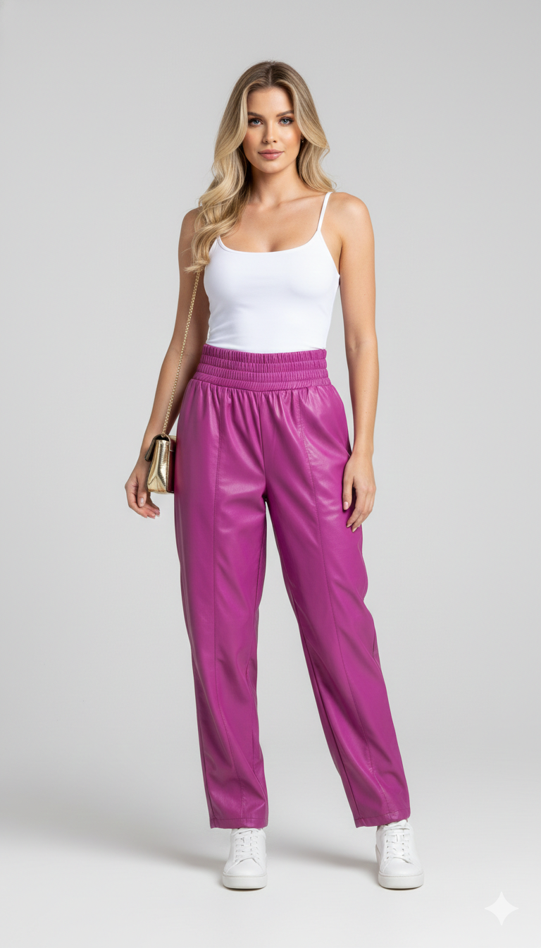 Calça Courino Fúcsia