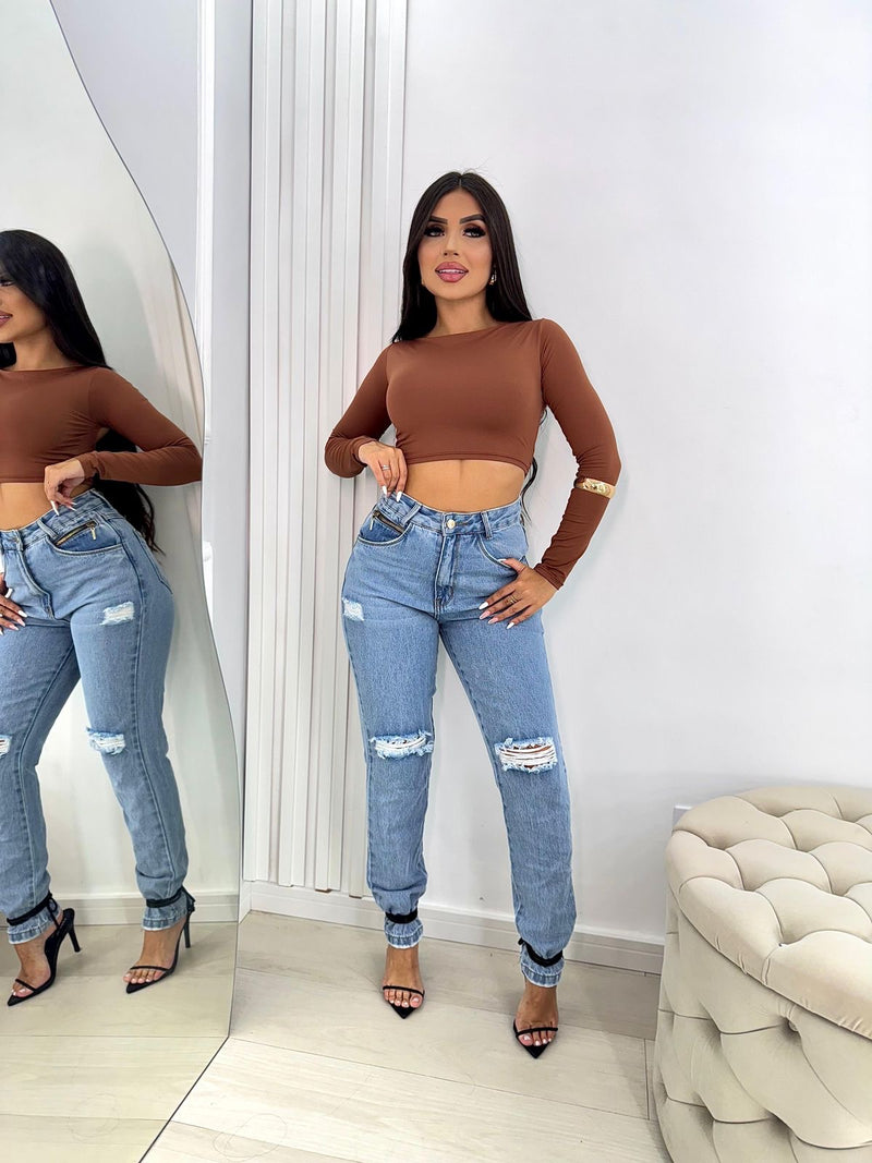 Cropped Poliamida Costas